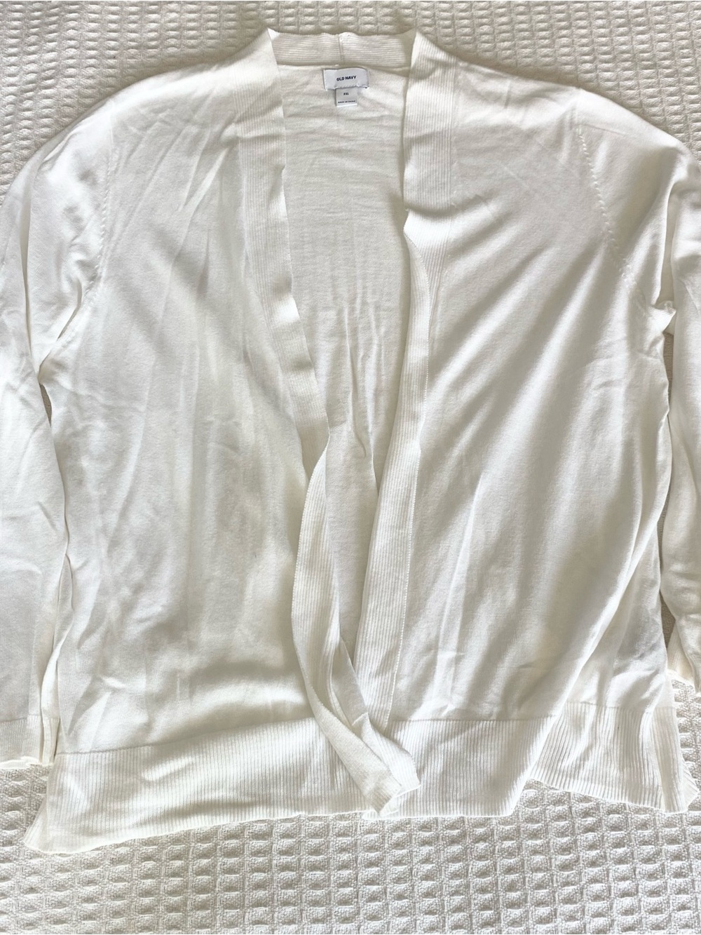 Old Navy White Shortie Open Front Cardigan Calla Lily XXL
